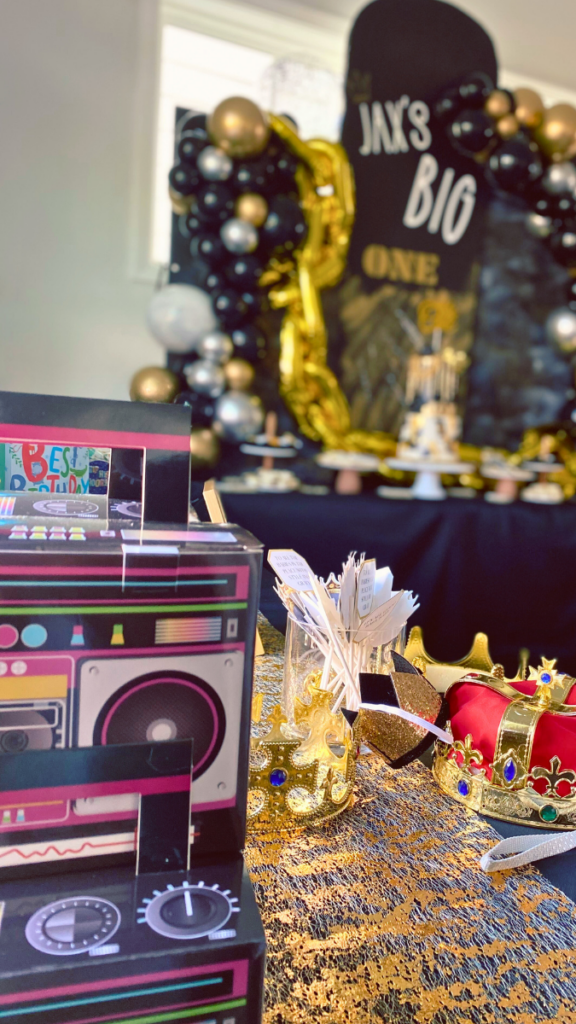 Biggie-themed “Big One” celebration by Event Flow Co. | Desserts by Stephy’s Treats
