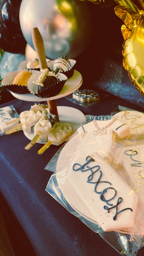 Biggie-themed “Big One” celebration by Event Flow Co. | Desserts by Stephy’s Treats