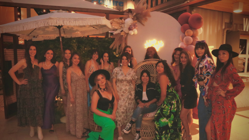 Boho fashion show setup by Event Flow Co. for XtyleIt at SteelCraft Garden Grove, CA